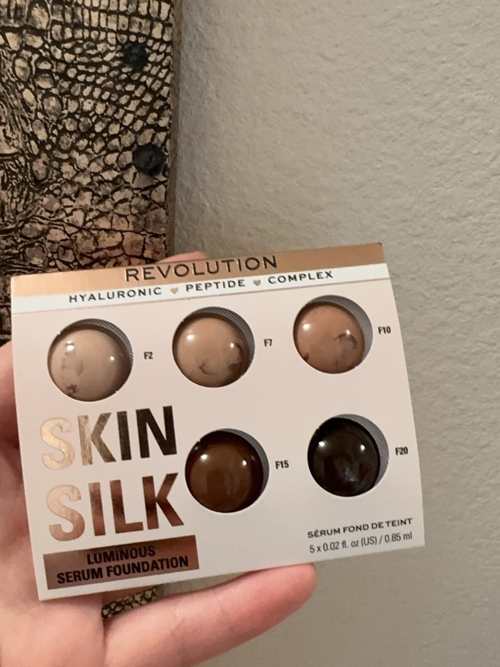 Revolution Skin Silk Luminous Serum Foundation F2 F7 F10 F15 F20 5-Sample Card